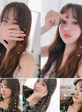 同款发夹隐形流线长发珠女