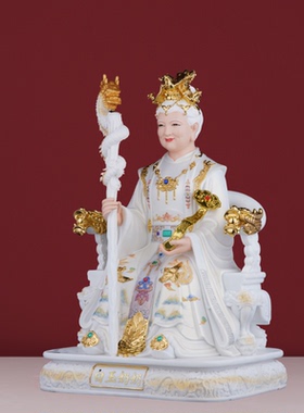 瓷白玉奶奶佛像白玉老母神像白发老母奶奶佛像供奉工艺品摆件
