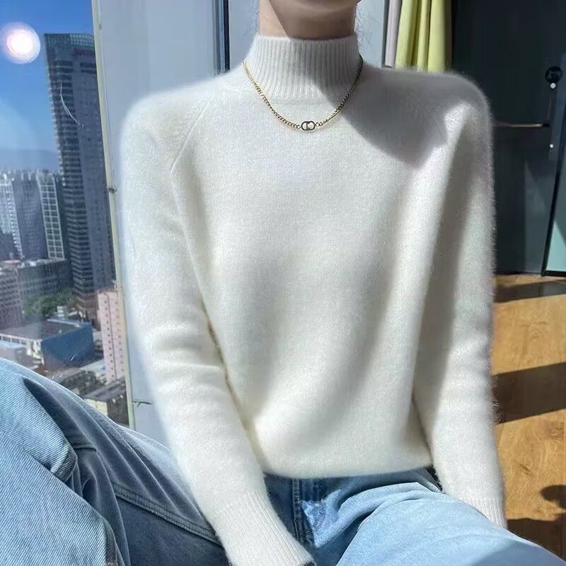 新款半高领纯羊毛衫女士加厚套保暖头毛衣宽松羊绒针织打底衫女,淘宝优惠券,粉丝福利购,淘宝优惠卷