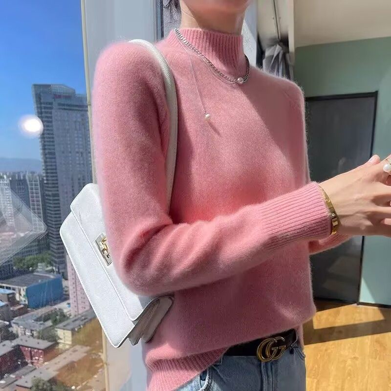 新款半高领纯羊毛衫女士加厚套保暖头毛衣宽松羊绒针织打底衫女,淘宝优惠券,粉丝福利购,淘宝优惠卷