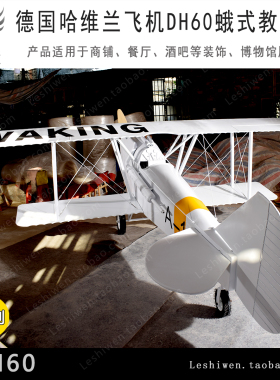 德哈维兰吉普赛蛾DH60蛾式教练机纯手工铁艺飞机模型空中吊饰装饰