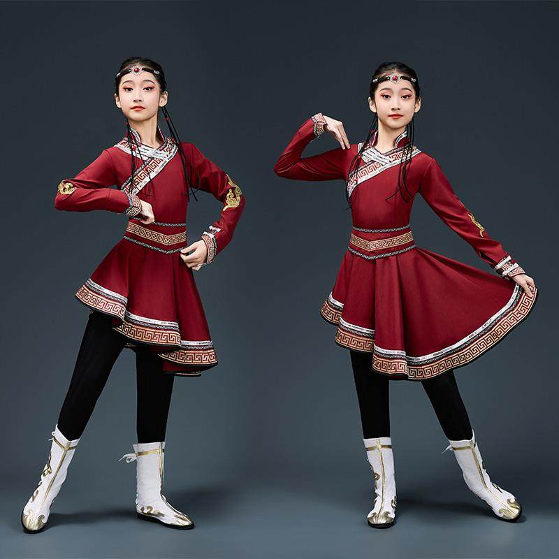 儿童少数民族服装蒙古族舞蹈服六一演出筷子舞白马剧目蒙古袍服装,淘宝优惠券,粉丝福利购,淘宝优惠卷