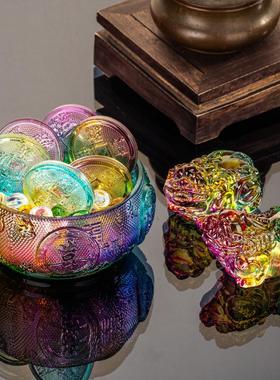 招财进宝黄水晶貔貅琉璃摆件