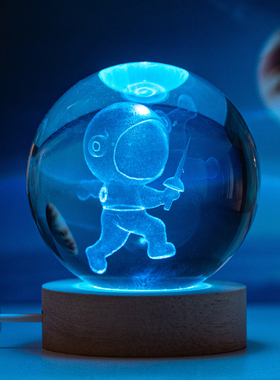 水晶球小夜灯儿童房桌面装饰