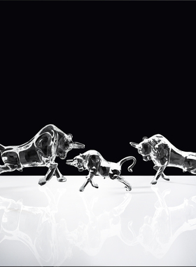 水晶招财牛摆件客厅镇宅摆件