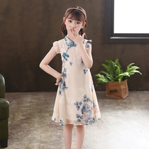 Girls Chinese style Hanfu dress 2022 new little girl qipao summer style childrens ancient style super immortal skirt summer