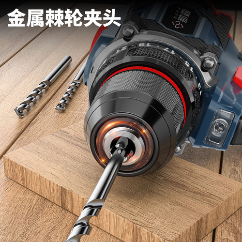 那霸无刷手电钻手枪钻21v锂电钻家用充电手钻电动螺丝刀工具打孔 - 图2
