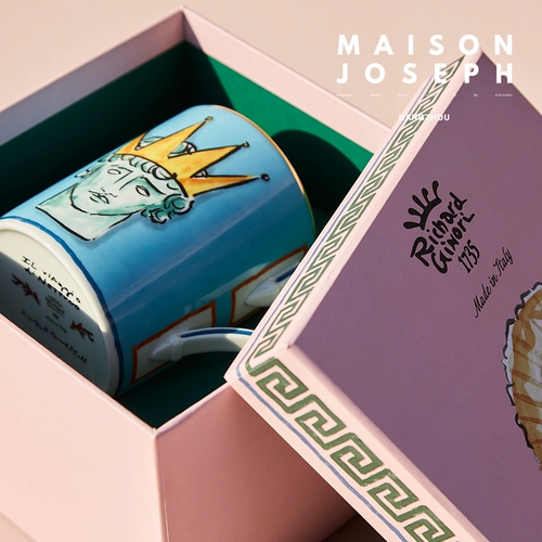 Итальянский ginori1735 Haixian Путешествие к ретро -водной чашке. Кубка чашки ручной работы керамический подарок Wu Qianyu Тот же абзац