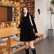 Red woolen coat for women winter new Korean version small loose cloak woolen coat a skirt mid-length