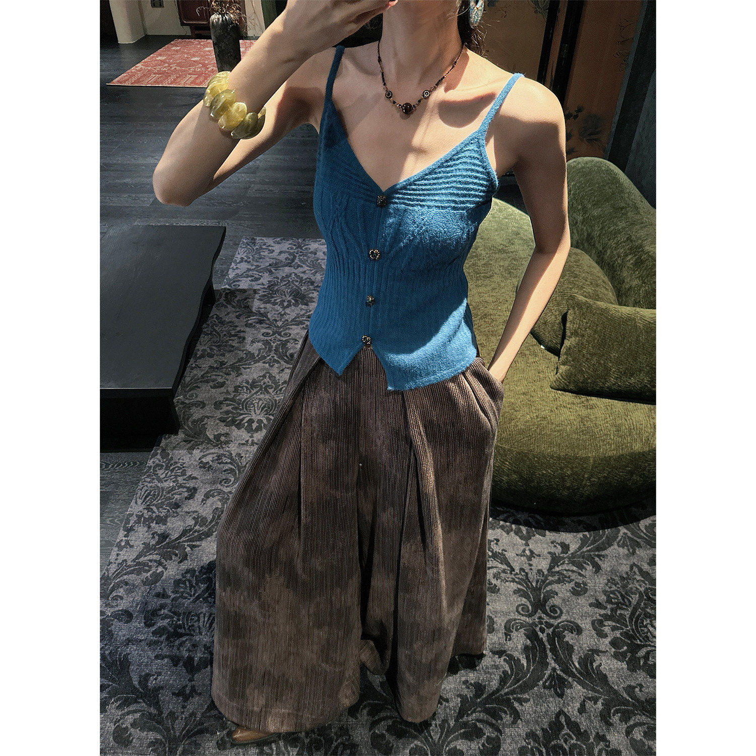 【哼哈冰冰】【望楚】国风针织小吊带背心女内搭中式美背上衣新款,淘宝优惠券,粉丝福利购,淘宝优惠卷