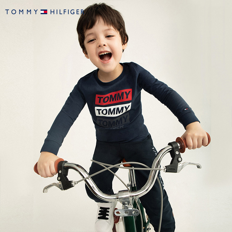 Tommy汤米童装儿童官方春秋新品男童女童纯棉长袖T恤打底衫