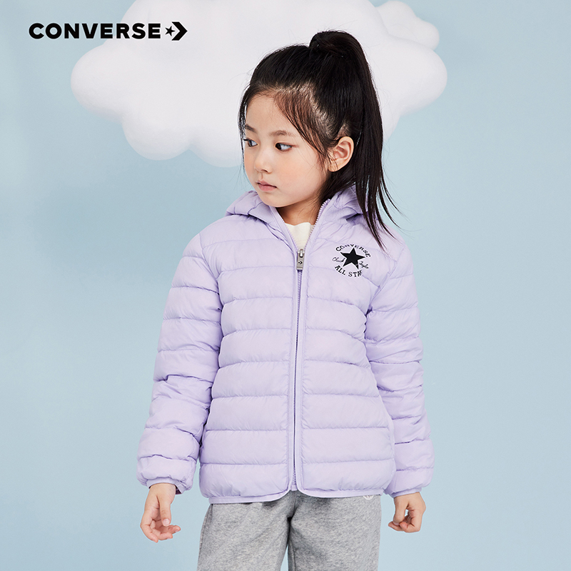 converse匡威童装羽绒服2022秋冬新款女童轻薄羽绒服儿童保暖外套