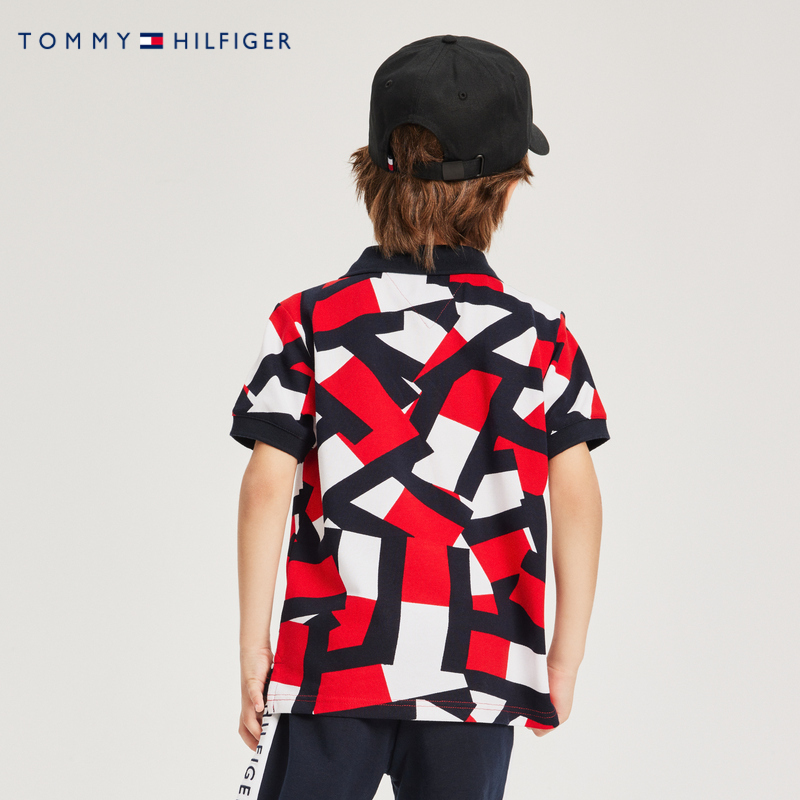 TOMMY童装夏季新品儿童上衣男童短袖T恤Polo衫中大童打底衫潮 - 图1