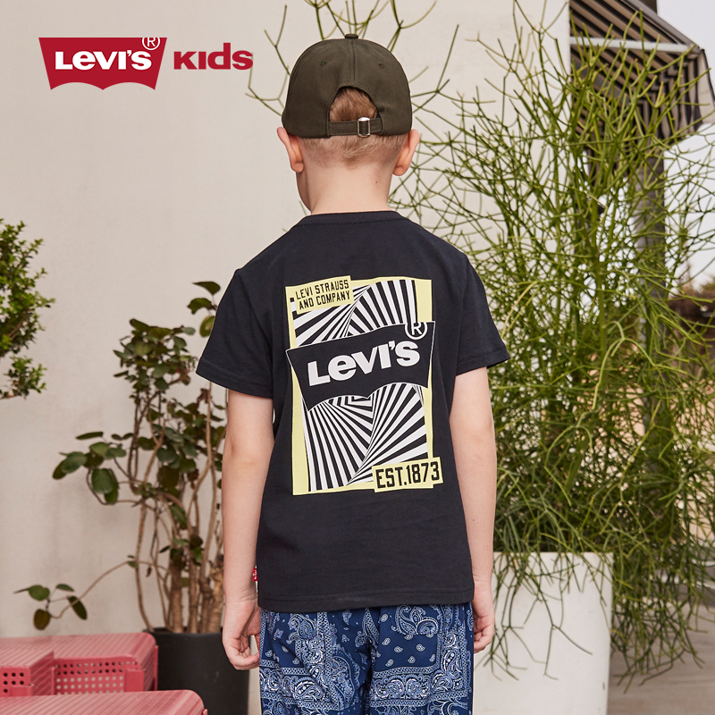 Levi's李维斯童装男童纯棉短袖T恤夏季新款儿童夏装半袖上衣潮牌