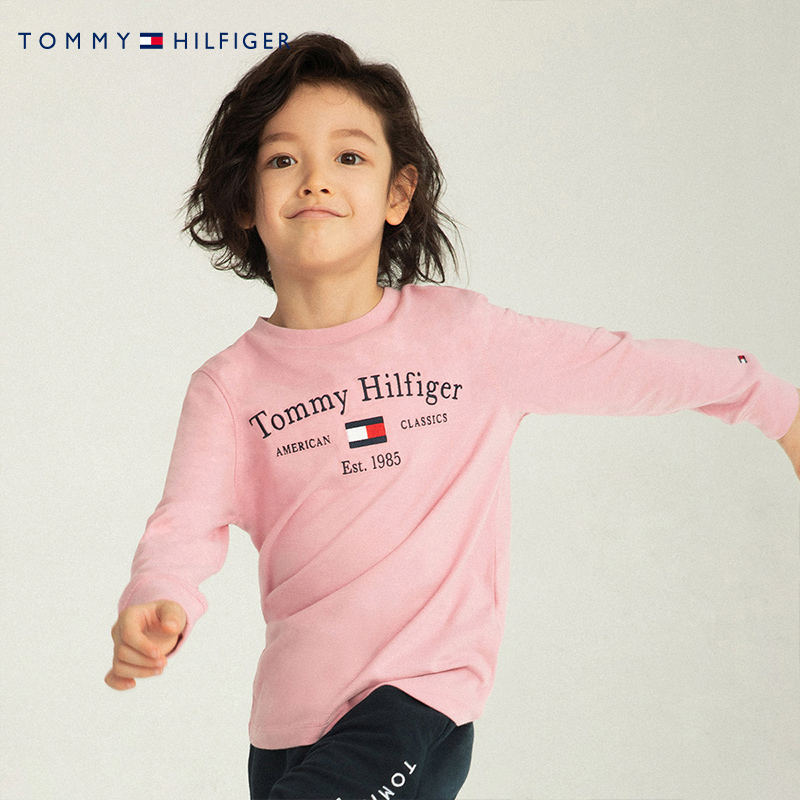 Tommy汤米童装春秋新品男童女童长袖T恤儿童卫衣中大童秋装打底衫