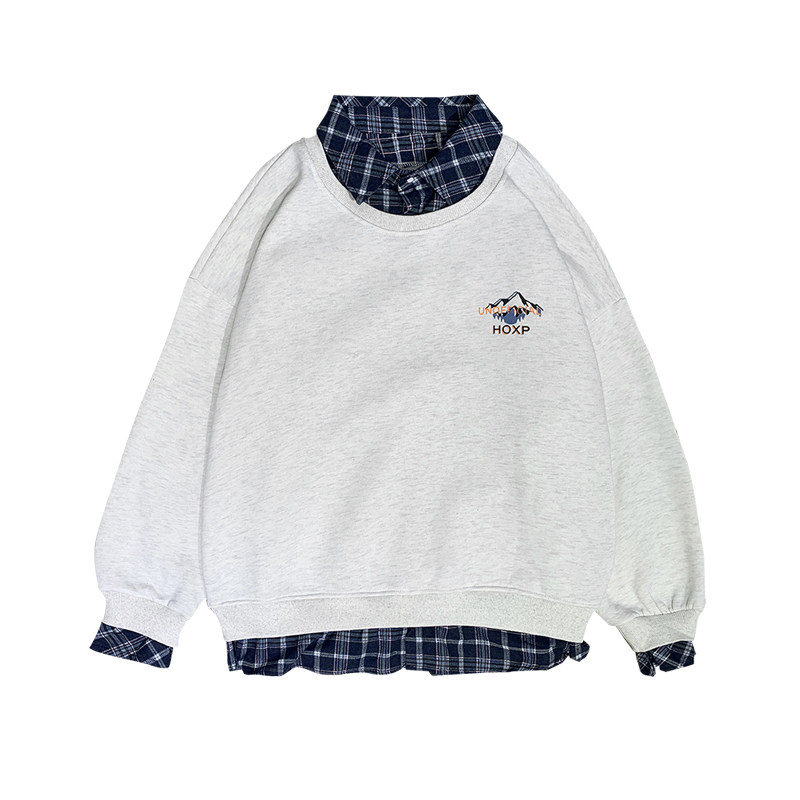 衫岛情侣男春秋季设计感格子潮卫衣 衫岛卫衣