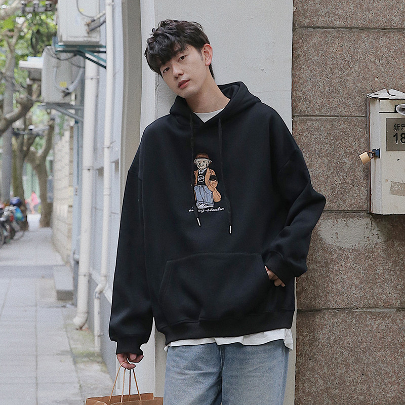 衫岛不一样的情侣装刺绣小熊男卫衣 衫岛卫衣