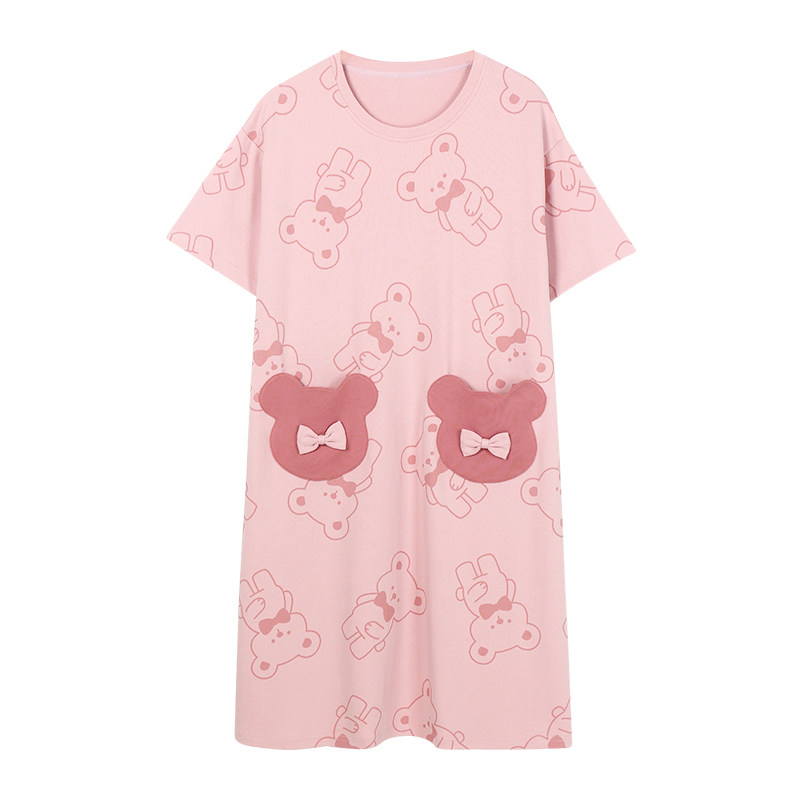 夏季纯棉短袖睡裙韩版圆领连衣裙子 安思梦睡裙