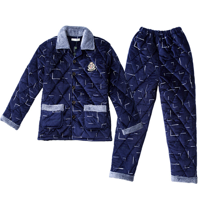 冬季男款男士秋冬款加绒法兰绒睡衣 安思梦睡衣/家居服套装