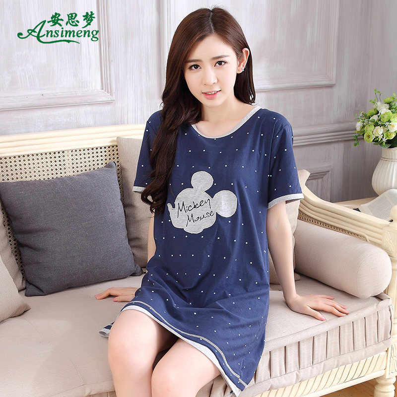 夏季纯棉短袖宽松韩版可爱睡裙 安思梦睡裙