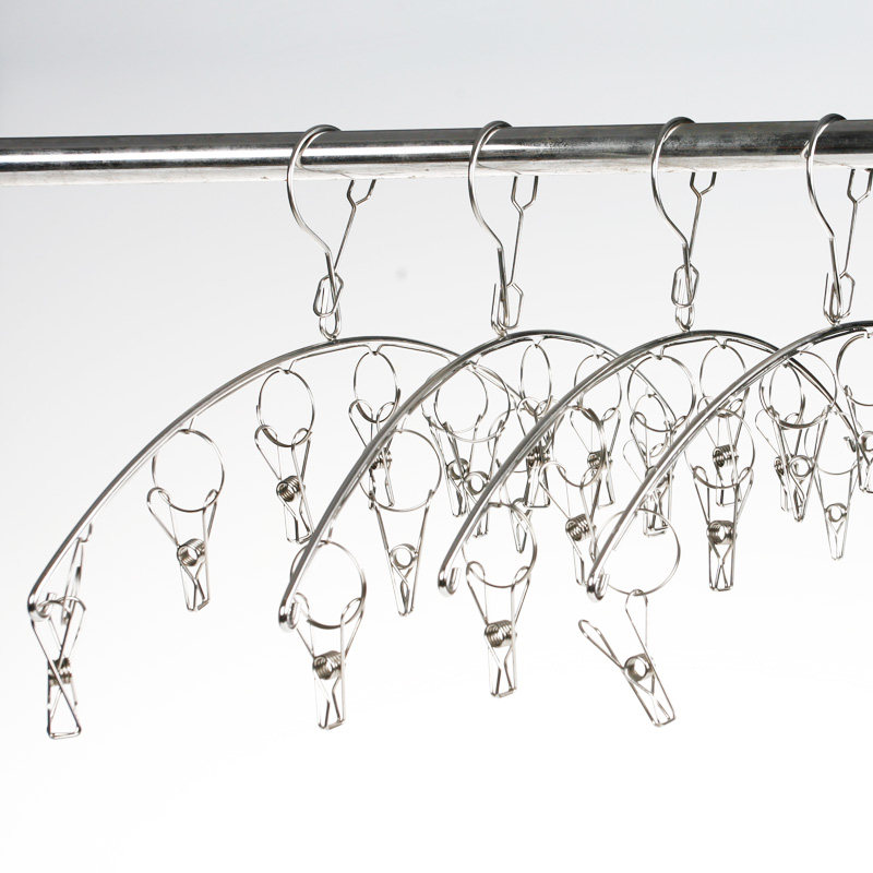 不锈钢衣服袜子多夹子晒衣架内衣袜架防风挂钩婴儿衣服儿童晾衣架,淘宝优惠券,粉丝福利购,淘宝优惠卷