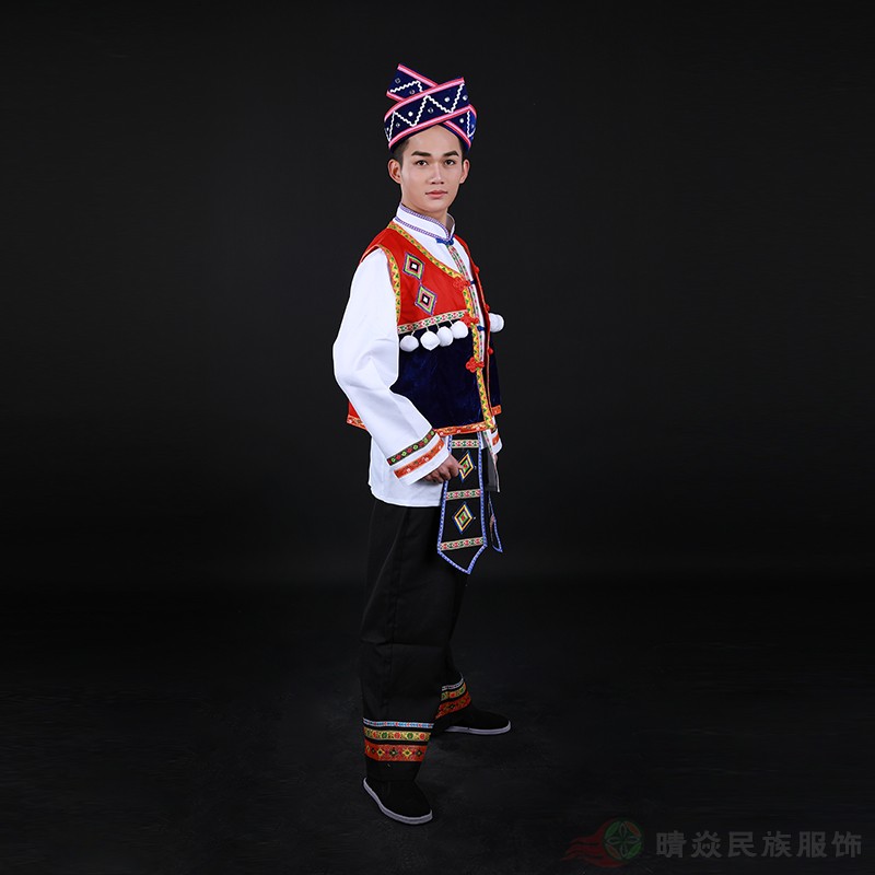 晴焱定制 土家族民族服装男装舞台舞蹈表演演出服男 - 图2