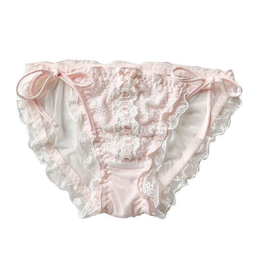 Розовые милые сексуальные летние трусы, хлопковые мягкие штаны, французский стиль