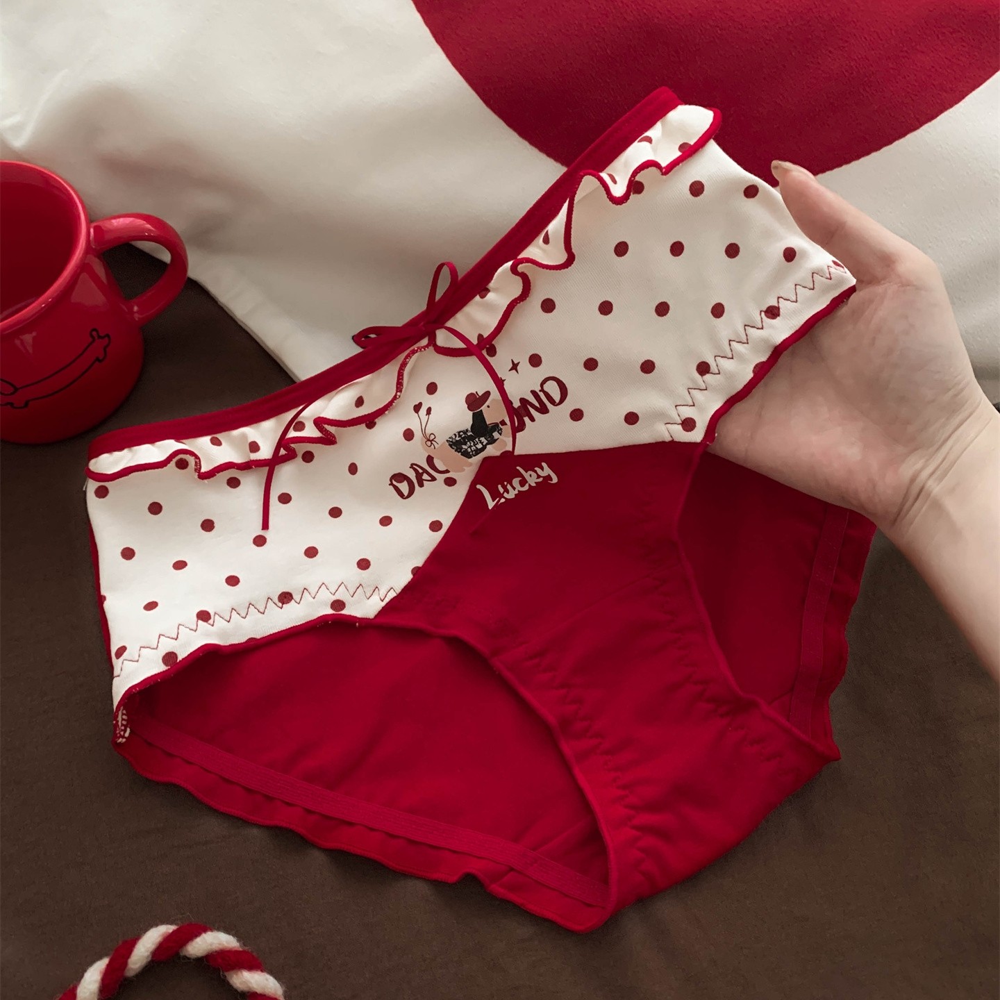 幸运小狗~可爱女生本命年女款红色内裤女纯棉女士三角裤2026属马,淘宝优惠券,粉丝福利购,淘宝优惠卷