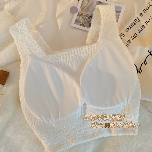 Бархатная демисезонная удерживающая тепло майка топ, бюстгалтер, утепленное нижнее белье