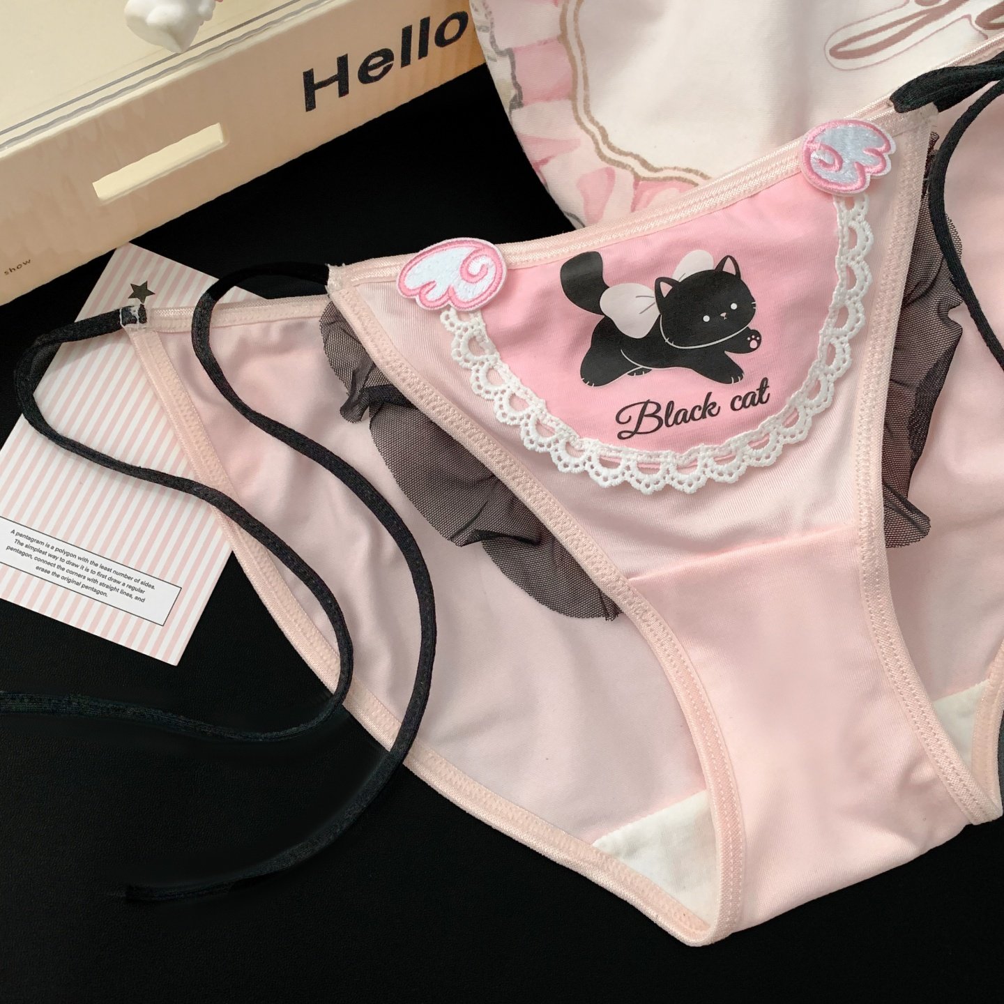 小甜崽 天使小猫咪系带小心机甜美可爱内裤女生高开叉女士三角裤,淘宝优惠券,粉丝福利购,淘宝优惠卷
