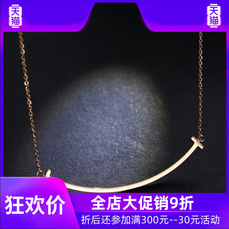 日韩笑脸女表情短款微笑吊坠锁骨链 灵运宝项链