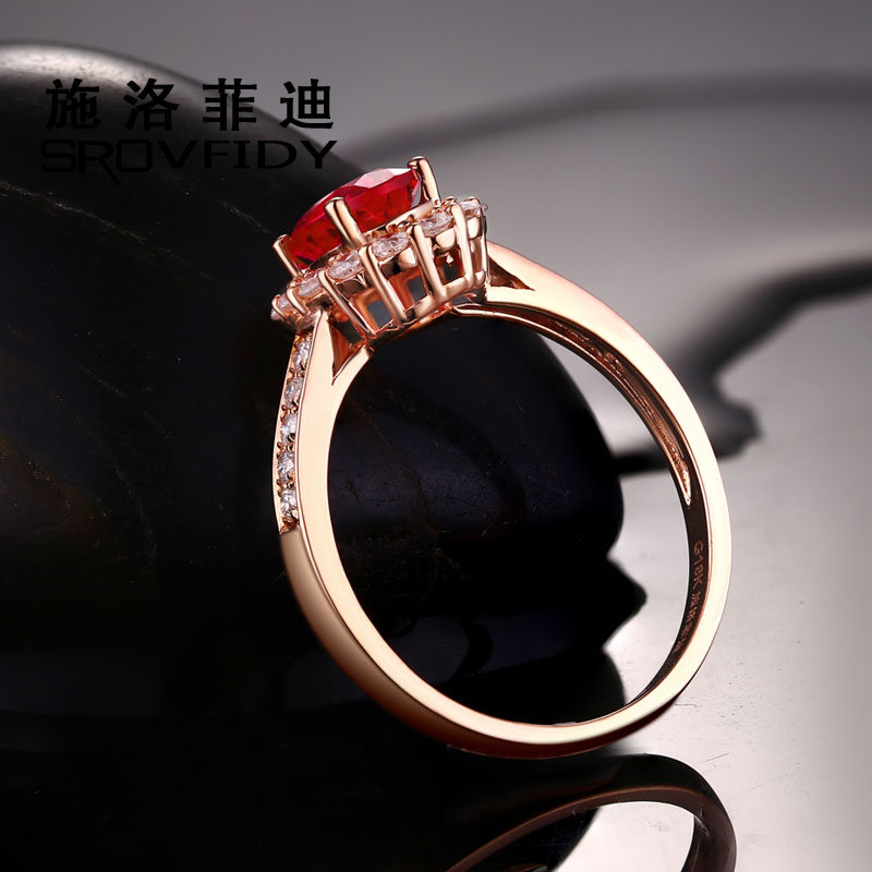 198 0.6克拉天然缅甸红宝石镶戒指 灵运宝戒指/指环