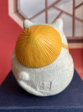 侠客猫泥塑 天津非遗特色礼品泥人彩塑小猫桌面小摆件客户伴手礼
