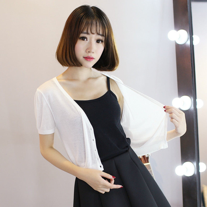 夏薄短袖外搭坎肩针织小开衫女防晒短款高腰配裙子搭旗袍披肩外套,淘宝优惠券,粉丝福利购,淘宝优惠卷