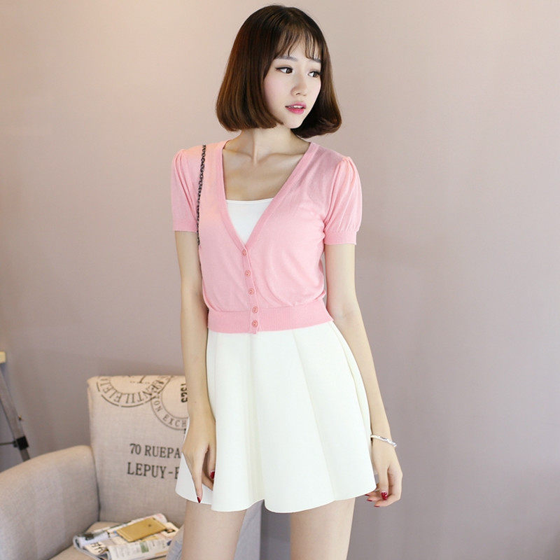 夏薄短袖外搭坎肩针织小开衫女防晒短款高腰配裙子搭旗袍披肩外套,淘宝优惠券,粉丝福利购,淘宝优惠卷