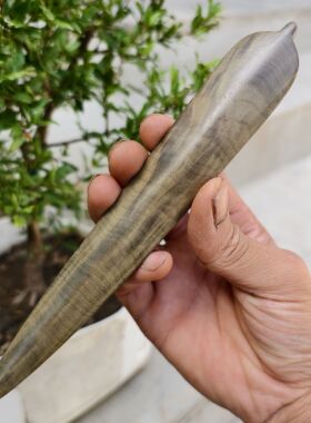 守一孤品◆金丝楠竹叶宽扁发簪粗款绿色国风古风新中式手工木簪子