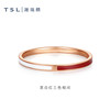 TSL Xie Ruilin 18K gold ring three-color enamel simple line plain gold ring 63862