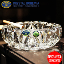 Czech Republic imports BOHEMIA crystal glass European-style office Carved Round Smoke Vat Decorated Ashtrays
