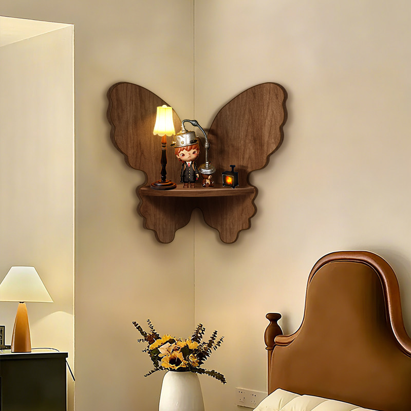 国补盲盒收纳展示架中古风转角置物架墙上手办泡泡玛特蝴蝶陈列架,淘宝优惠券,粉丝福利购,淘宝优惠卷