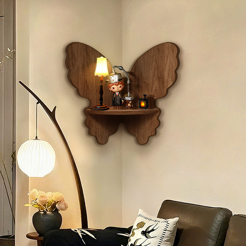 国补盲盒收纳展示架中古风转角置物架墙上手办泡泡玛特蝴蝶陈列架,淘宝优惠券,粉丝福利购,淘宝优惠卷