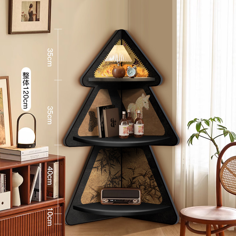 客厅装饰品转角收纳柜拐角书架墙角落地摆件中古风夹缝三角置物架,淘宝优惠券,粉丝福利购,淘宝优惠卷