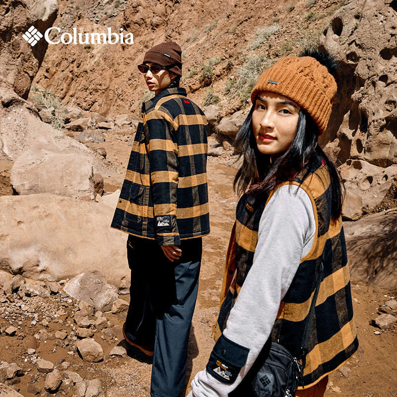 Columbia哥伦比亚户外25秋冬新品男子复古格纹翻领休闲棉服WE4925,淘宝优惠券,粉丝福利购,淘宝优惠卷