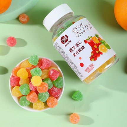 奇峰238g维生素C膳食果汁软糖水果混合味糖果儿童休闲零食VC软糖