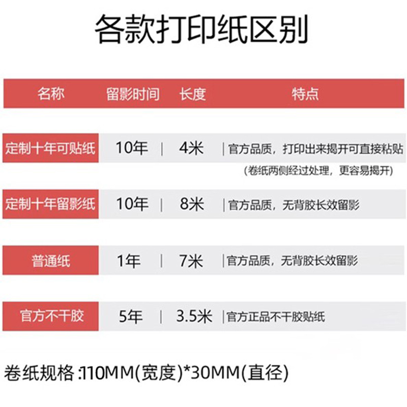 喵喵机C1三代打印纸不干胶MAX纸粘贴十年10错题111*30热敏打印纸