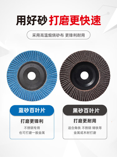 抛光片百叶轮不锈钢打磨神器角磨机100砂轮磨铁沙轮片千叶轮磨片 - 图0