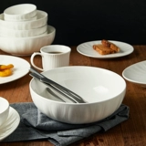 Imhouse Big Soup Bowl Home High -Level Sense Ceramic Dailware Bowl Powl Creative Relief Простая белая фарфоровая миска пищевая миска