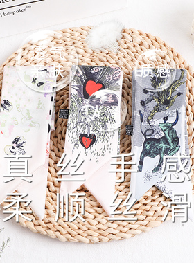 白色长条小丝巾春秋丝带百搭装饰
