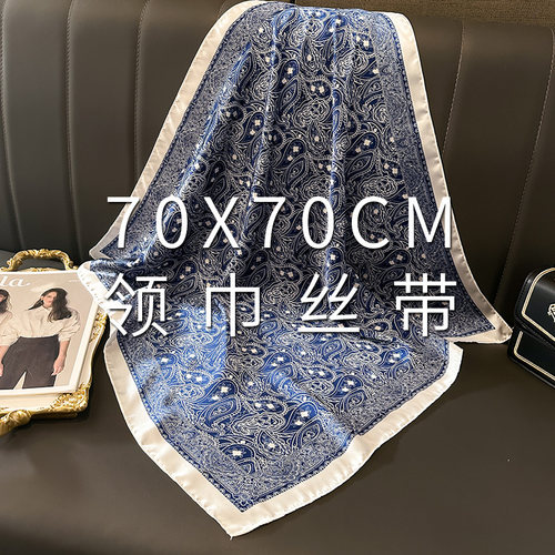 复古小方巾丝巾女春秋夏季搭配衬衫妈妈护颈饰围脖子薄纱巾围巾70 - 图2