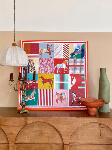 若奈装饰画 美式Red Herm*无框现代装饰画客厅轻奢高档玄关画墙画 - 图3