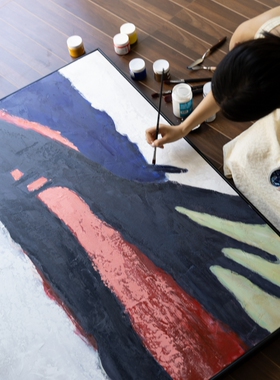 若奈挂画 PAINTED科罗拉多《峡谷四季》手绘肌理厚彩油画客厅壁画